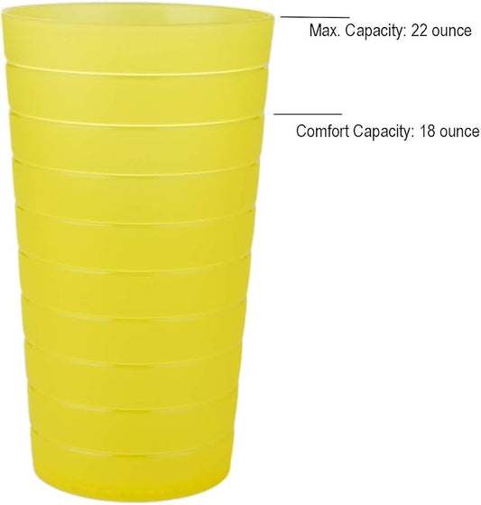 22-ounce Plastic Tumblers Unbreakable BPA Free Dishwasher Safe Set of 12 in Multicolors Reusable Drinking Cups