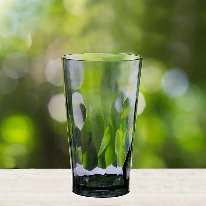 Unbreakable Plastic Drinking Glasses, Set of 6, Shatterproof Drinking Cups, Plastic glass cup,16 oz plastic Tumbler Cups,Dishwasher Safe (Grey)