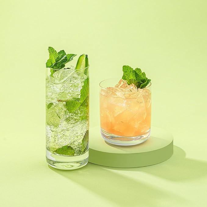 13oz Highball Glasses, 6pc Tall Glass Sets. Lead-Free Crystal Drinking Glasses. Water Glasses, Mojito Glass Cups, Bar Glassware, and Mixed Drink Cocktail Glass Set
