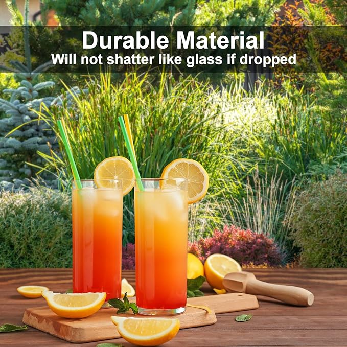 12 Pack Plastic cups, Clear Tumblers, 6 each: 12 ounce and 16 ounce Water Drinking Cups, Reusable Drinking Glasses Set